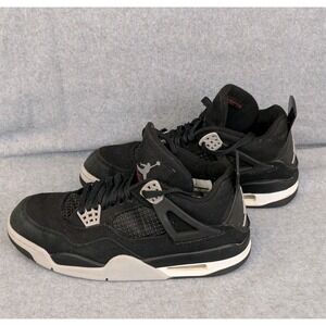 Nike Air Jordan 4 Retro Suede Canvas Black Red US Women's 8.5